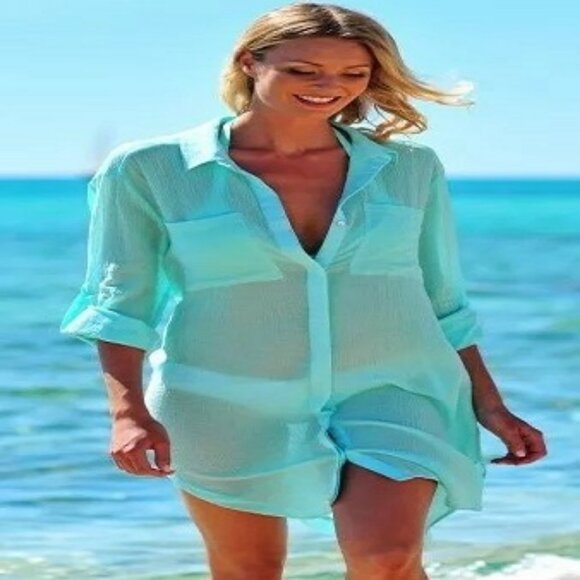 Other - Summer Beach Bikini Cover Blouse Shirt Dress Swimwear Bathing Suit